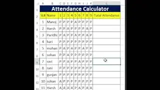 Countif formula in excel | attendance count formula in excel | shorts 