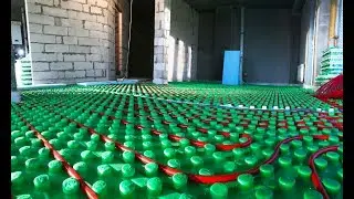 Монтаж водяного тёплого пола — укладка трубы и маты для теплого пола с фиксаторами
