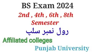 Bs Roll no slip 2024| bs 2nd semester roll no slip download 2024|bs exams 2024|Punjab University