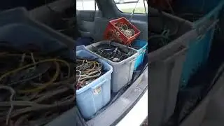 copper cords ready for scrap yard