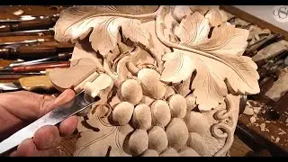 Carving a grapevine from wood