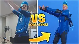 FORTNITE DANCES IN REAL LIFE 100% IN SYNC! (Pon Pon Emote & Ninja Skin)