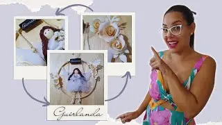 Guirlanda de Macramé com Anjinho Feminina: Presente Encantador para Batizado.