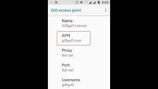 Giffgaff APN Settings for Android 4G