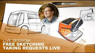 Live Sketch Session. Espresso Machine and Autonomous Apple Car.