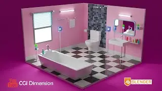 Blender Tutorial | Isometric Bathroom Time lapse | #archviz  #blender