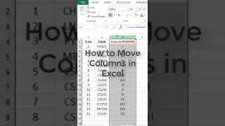 HOW TO MOVE COLUMNS IN EXCEL ? | RIGHT WAY TO MOVE REPLACE COLUMNS IN EXCEL | 