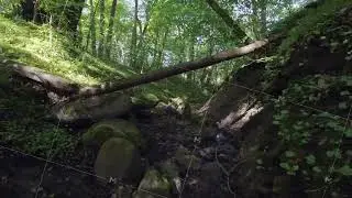 Drone flight through ravine