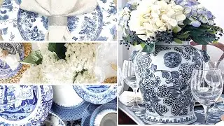 Blue & White Denim Chinoiserie Table | Open Collab Invite | Decorate with Blue & White Porcelain
