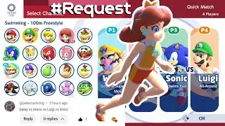 MARIO AND SONIC AT TOKYO 2020 | Gameplay (4 Players) | Wario VS Daisy VS Sonic VS Luigi
