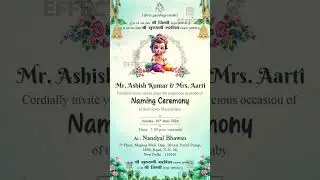 Best Cradle Ceremony / Naming Ceremony Invitation E-Card || Namkaran || Digital E-Card || KC Effects