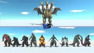 Keizer Ghidorah vs All Godzilla - Animal Revolt Battle Simulator | ARBS