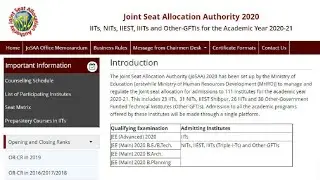 JoSAA 2020 counselling results | JoSAA admission procedure for NIT, IIT, IIIT, GFTI | B.Arch