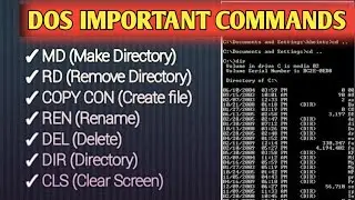 Very Important DOS Internal Commands @tkcomputerclass #msdos
