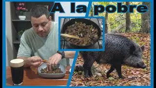 comida para pobres con carne de jabalí