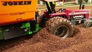 TRACTORS with Trailers STUCK on the Corleone Farm | rc vehicles