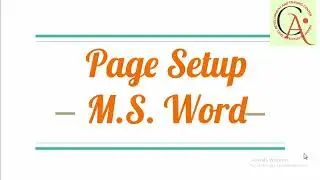Page Setup Margin Setting Page orientation in ms word