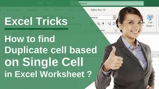 Kutools For Excel | How to find duplicate cell based on Single Cell in Excel Worksheet | SHORTCUT