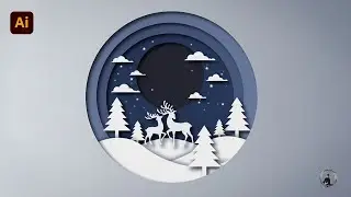 Winter Dear Paper cut out