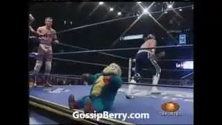 Midget Mexican Wrestler In Funny Costume Gets Brutal Dropkick