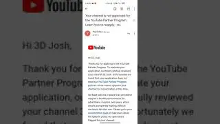Your Channel is not approved for the YouTube Partner Program 😓