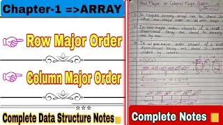 Row Major Order Or Column Major Order