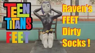 Raven Feet Teen Titans Feet , Raven's Dirty Socks at the GYM [3DFeetSoles]