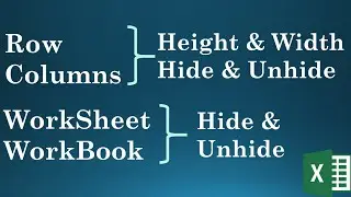 Excel in Hindi- Row & Columns - Height & Width  Hide & Unhide | WorkSheet & WorkBook - Hide & Unhide