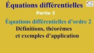 Cours équations différentielles d'ordre 2 à coefficients constants