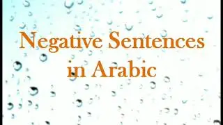 Arabic Negative Sentences