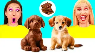 रियल फ़ूड बनाम चॉकलेट फ़ूड चैलेंज | अद्भुत रसोई युक्तियाँ PaRaRa Challenge