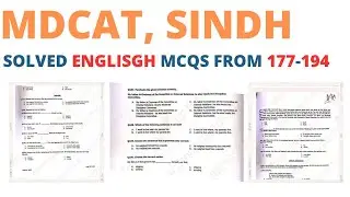 MDCAT Solved Paper 2023 English MCQs| MDCAT 2023 Answers Key English Portion|10-09-2023| MDCAT Sindh
