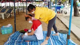 Fantastic THAI BODY MASSAGE on the Beach In Thailand