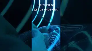 He tried to get us wipe out from this water slide ride 