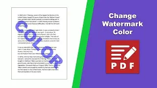 How to change a watermark color in a pdf document in PDF-XChange Editor