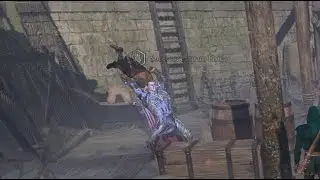 Baldur's Gate 3 arremessando anão irritante no barco