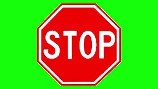 Stop sign  image on green screen