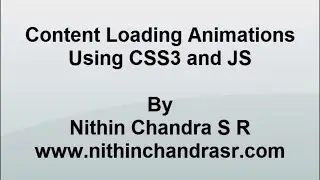 Content Loading Animations using CSS3 and Javascript