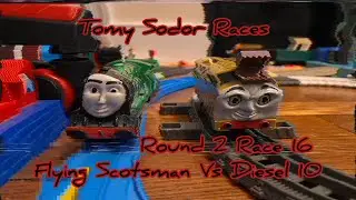 Tomy Sodor Races | Last Race of Round 2! | Flying Scotsman Vs Diesel 10