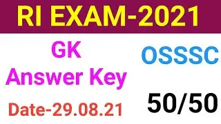 RI Answer Key 2021 || Revenue Inspector Answer Key