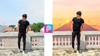 SUNSET PHOTO EDITING TUTORIAL IN PICARTS MOBILE
