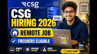 CSG Remote Hiring for Freshers 2026🔥 | Systems Administrator Grad | SQL & Database Jobs