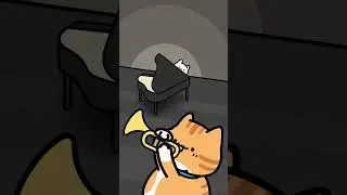 Cat playing music instrument 