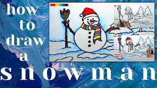 How to draw a snowman | Happy winters | Winter Season | Seasons greetings