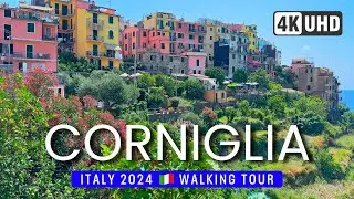 CORNIGLIA Walking Tour 4K 60fps 🌞 w/CAPTIONS  🇮🇹 Cinque Terre ITALY 2024