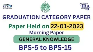 STS Today Paper | STS BPS-5 to BPS-15 Paper held on 22-01-2023 General Knowledge Complete