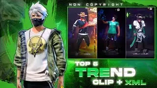 TOP 5 BEST QUALITY CLIP+XML+CC ALIGHT MOTION FF 🔥 | FREE FIRE EMOTE PACK | TOP 5 EMOTE CLIPS ⬇️