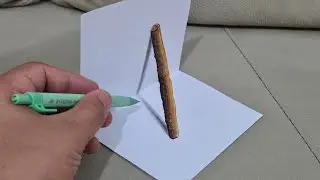 3d drawing wood on paper - how to draw 3d