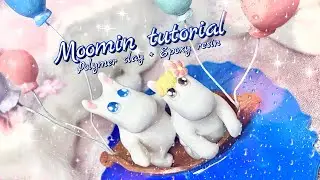 ❤Муми Тролль и Фрекен Снорк на свидании из полимерки❤ Polymer clay+Epoxy moomin date tutorial