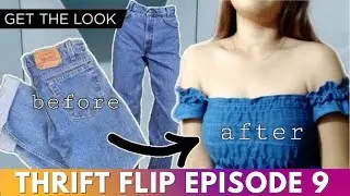 Smocked Off Shoulder Top from Jeans THRIFT FLIP with me Ep.  9